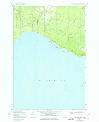 United States Geological Survey Hog Island Point, MI (1973, 24000-Scale) digital map