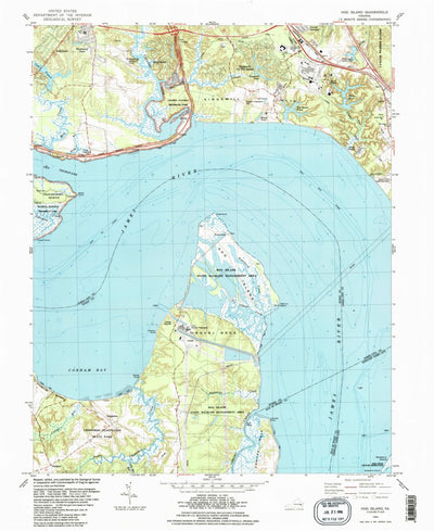 United States Geological Survey Hog Island, VA (1984, 24000-Scale) digital map