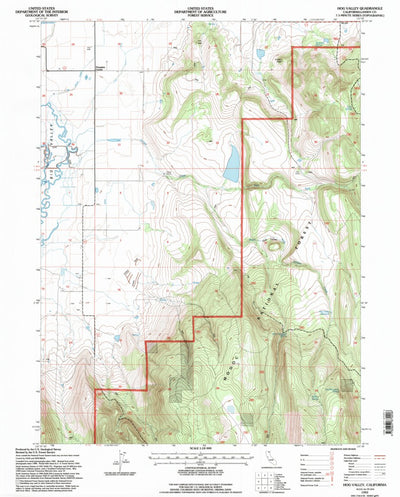 United States Geological Survey Hog Valley, CA (1993, 24000-Scale) digital map