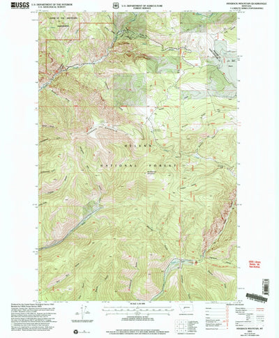 United States Geological Survey Hogback Mountain, MT (2001, 24000-Scale) digital map
