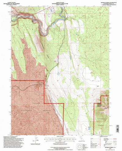 United States Geological Survey Hogback Ridge, CA (1995, 24000-Scale) digital map