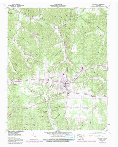 United States Geological Survey Hohenwald, TN (1951, 24000-Scale) digital map