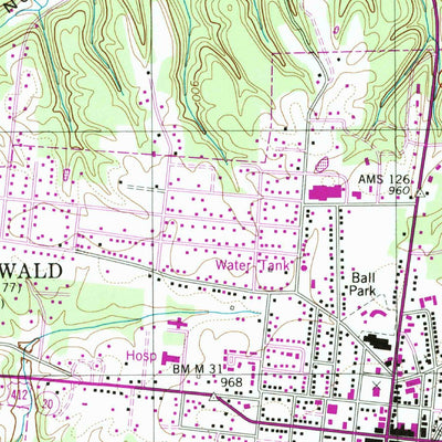 United States Geological Survey Hohenwald, TN (1951, 24000-Scale) digital map