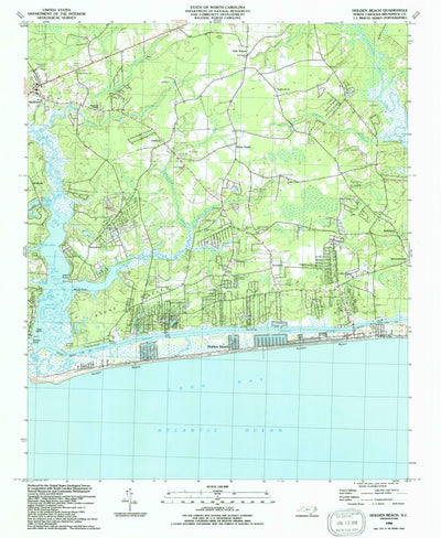 United States Geological Survey Holden Beach, NC (1990, 24000-Scale) digital map