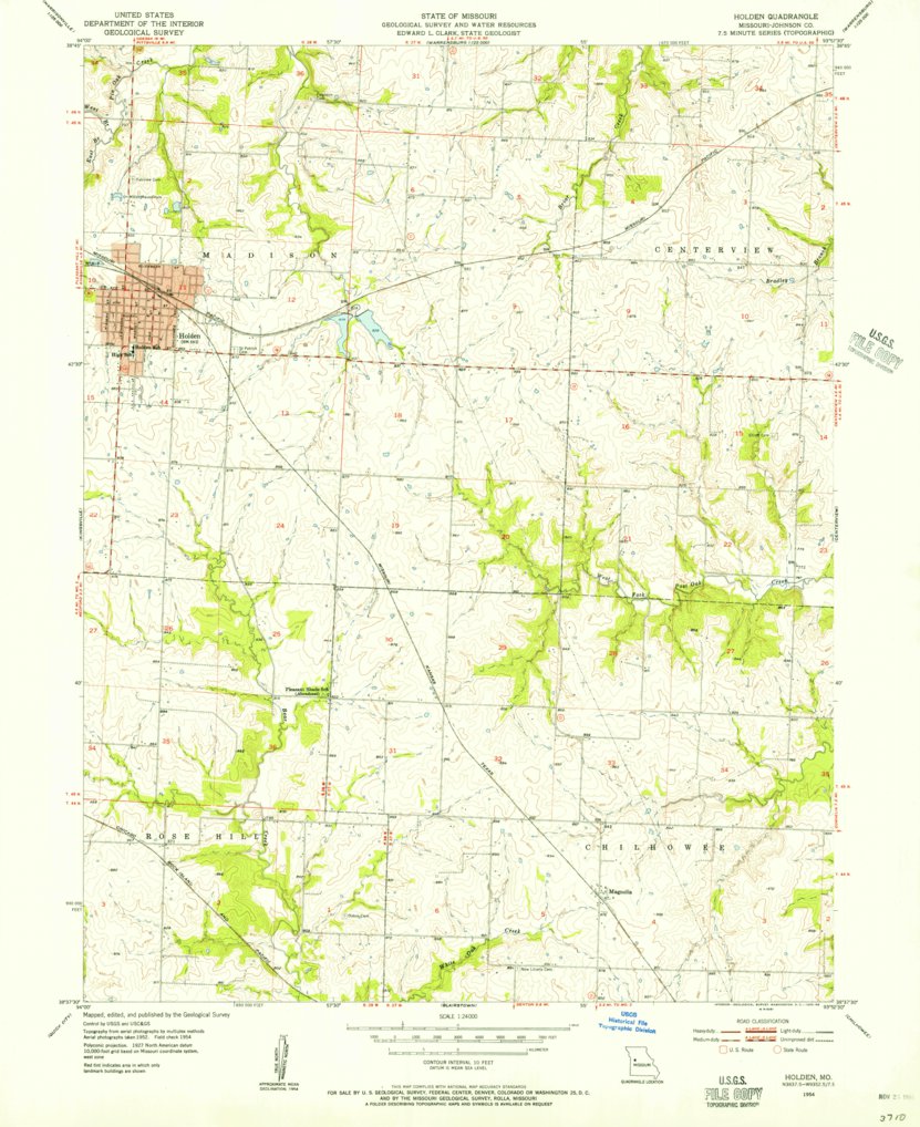 Holden, MO (1954, 24000-Scale) Map by United States Geological Survey ...