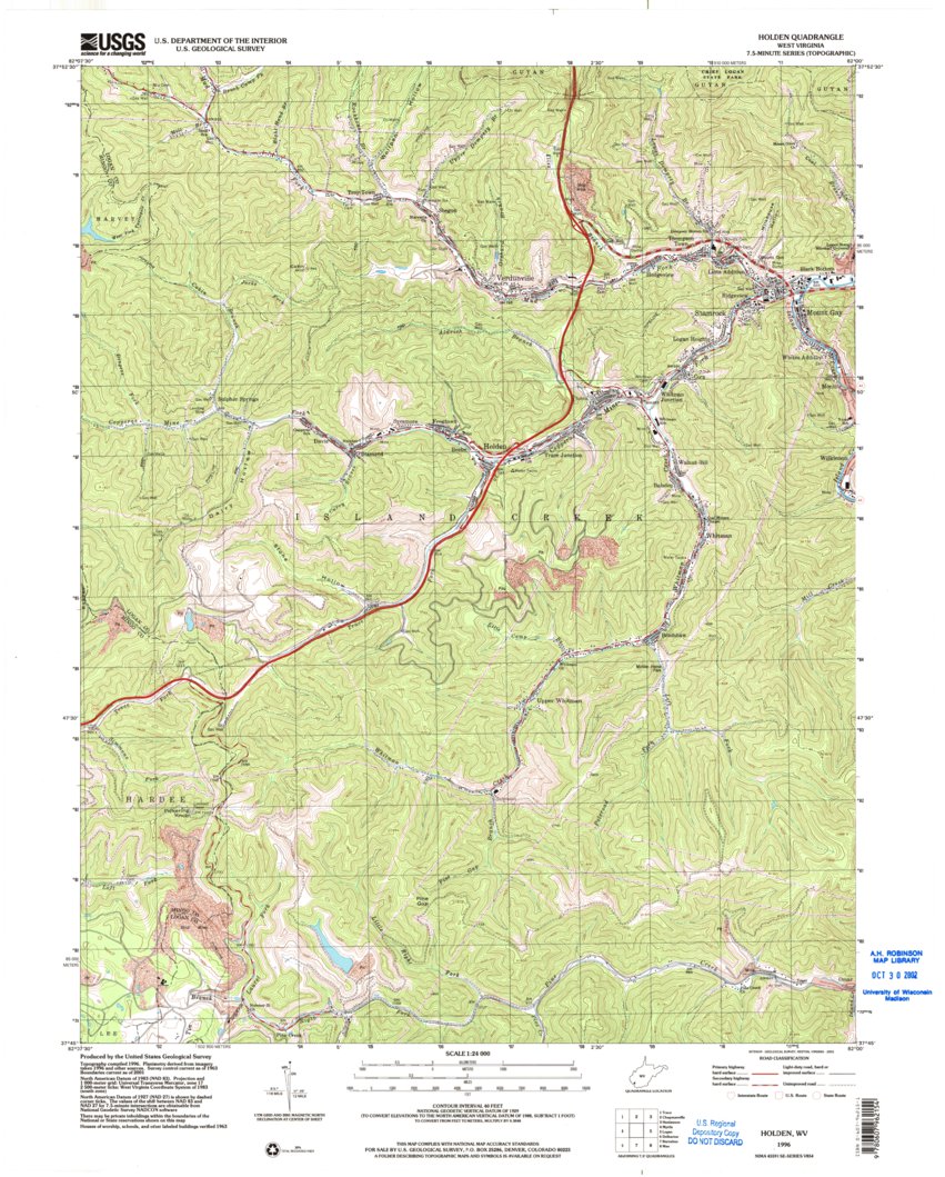 Holden, WV (1996, 24000-Scale) Map by United States Geological Survey ...