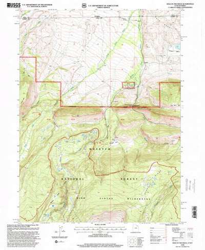 United States Geological Survey Hole In The Rock, UT-WY (1998, 24000-Scale) digital map