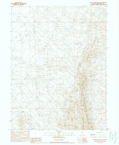 United States Geological Survey Hole In The Wall, NV (1990, 24000-Scale) digital map