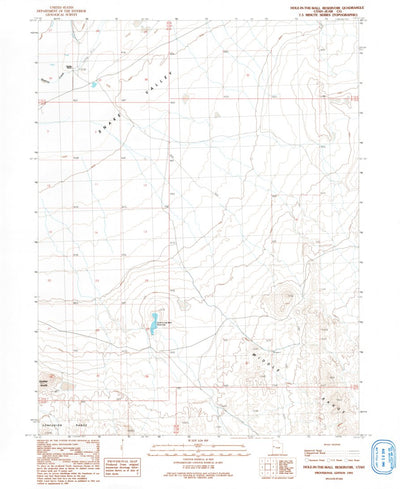 United States Geological Survey Hole-In-The-Wall Reservoir, UT (1991, 24000-Scale) digital map