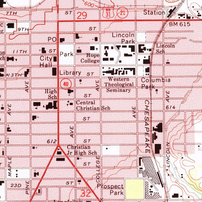 United States Geological Survey Holland East, MI (1972, 24000-Scale) digital map