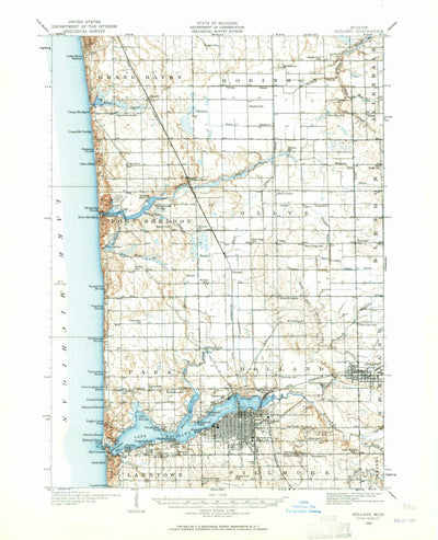 United States Geological Survey Holland, MI (1929, 62500-Scale) digital map