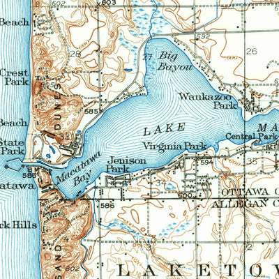 United States Geological Survey Holland, MI (1929, 62500-Scale) digital map