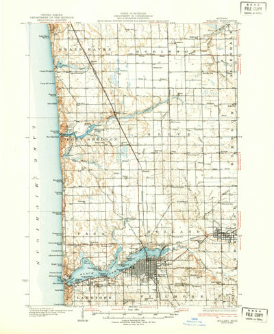 United States Geological Survey Holland, MI (1932, 62500-Scale) digital map