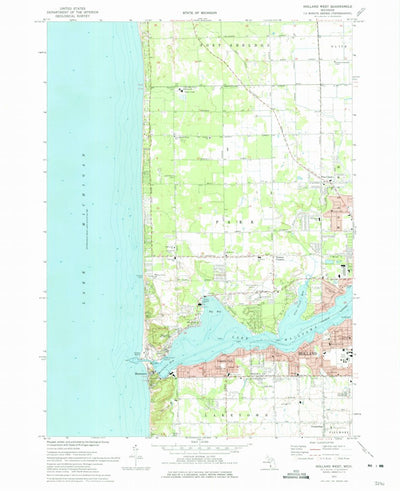 United States Geological Survey Holland West, MI (1972, 24000-Scale) digital map