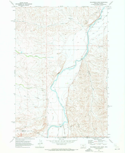 United States Geological Survey Hollenbeck Draw, MT-WY (1969, 24000-Scale) digital map