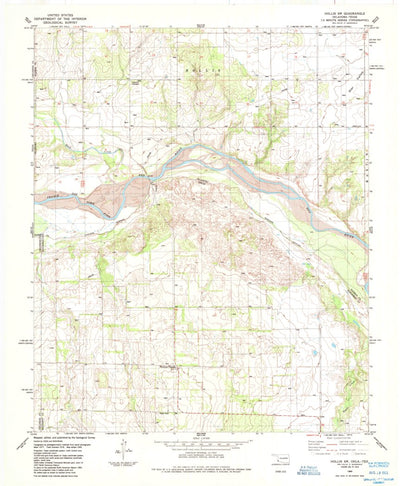 United States Geological Survey Hollis SW, OK-TX (1985, 24000-Scale) digital map