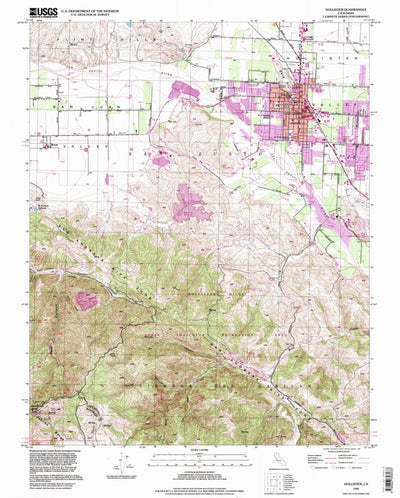 United States Geological Survey Hollister, CA (1995, 24000-Scale) digital map