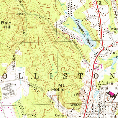 United States Geological Survey Holliston, MA (1969, 25000-Scale) digital map