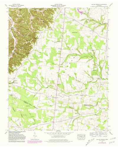 United States Geological Survey Hollow Springs, TN (1953, 24000-Scale) digital map
