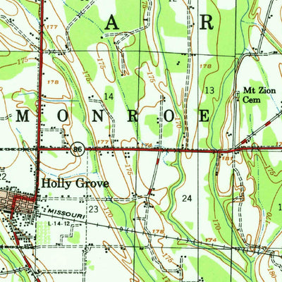 United States Geological Survey Holly Grove, AR (1957, 62500-Scale) digital map