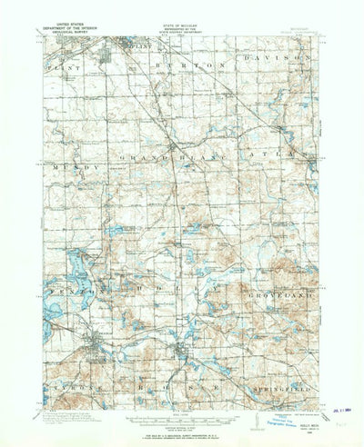 United States Geological Survey Holly, MI (1920, 62500-Scale) digital map