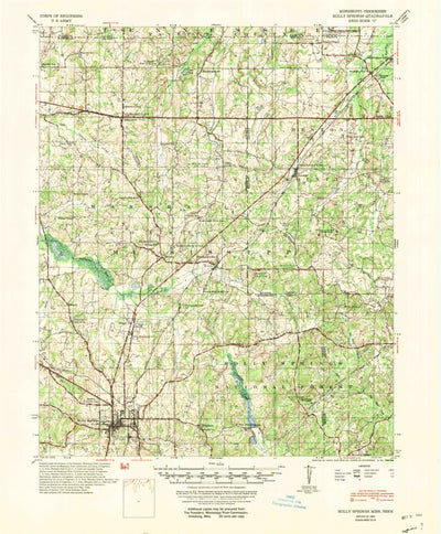 United States Geological Survey Holly Springs, MS-TN (1953, 62500-Scale) digital map