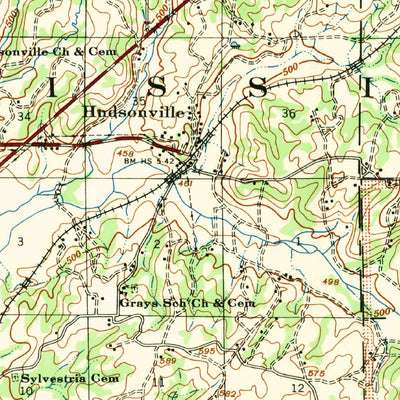 United States Geological Survey Holly Springs, MS-TN (1953, 62500-Scale) digital map