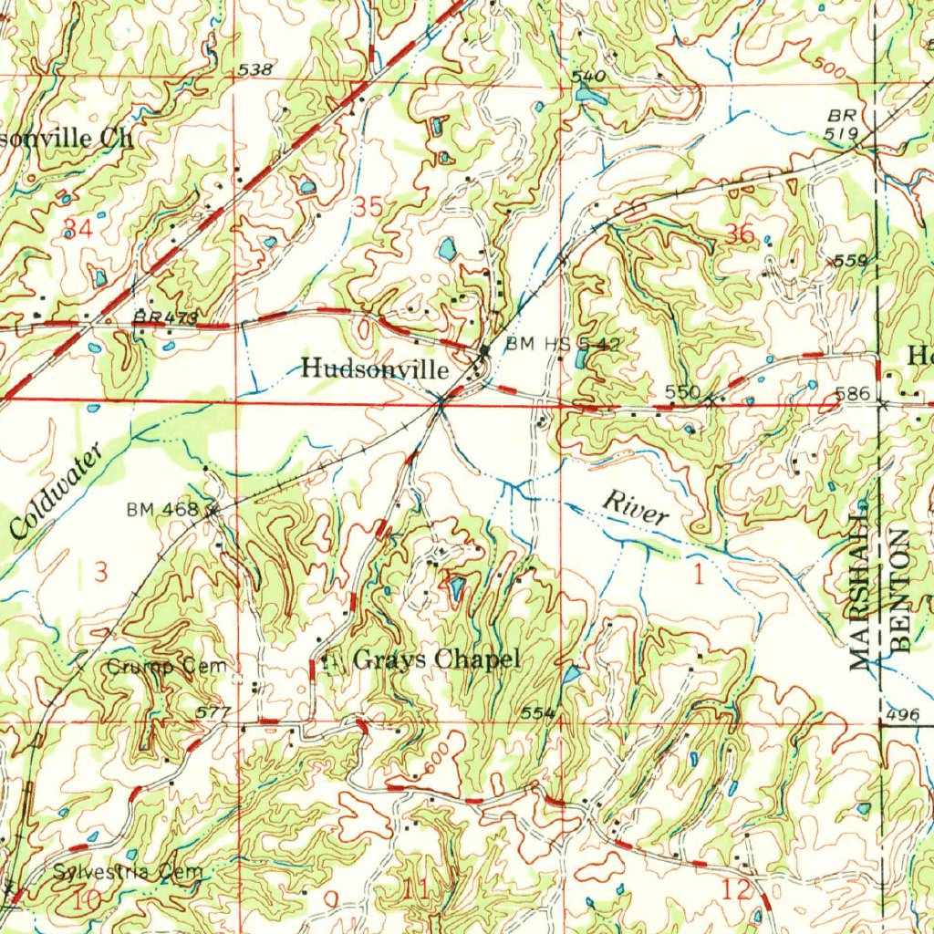 Holly Springs, MS-TN (1969, 62500-Scale) Map by United States ...