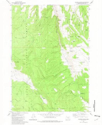 United States Geological Survey Holmes Canyon, OR (1981, 24000-Scale) digital map