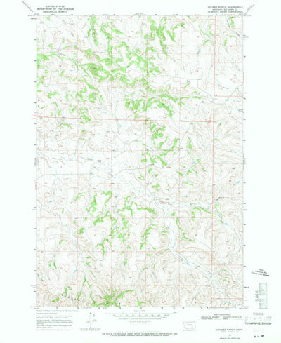 United States Geological Survey Holmes Ranch, MT (1967, 24000-Scale) digital map