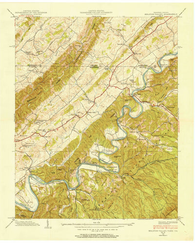 United States Geological Survey Holston Valley, TN-VA (1938, 24000-Scale) digital map