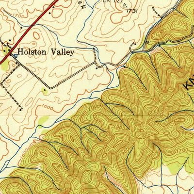 United States Geological Survey Holston Valley, TN-VA (1938, 24000-Scale) digital map