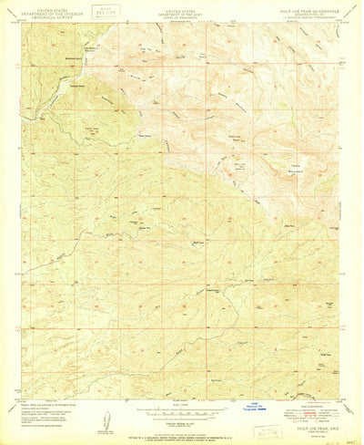 United States Geological Survey Holy Joe Peak, AZ (1950, 24000-Scale) digital map