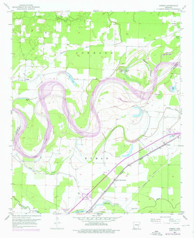 United States Geological Survey Homan, AR (1951, 24000-Scale) digital map