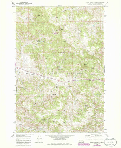 United States Geological Survey Home Creek Butte, MT (1966, 24000-Scale) digital map