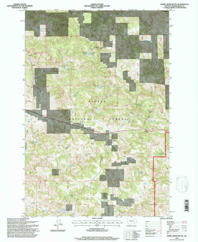 United States Geological Survey Home Creek Butte, MT (1995, 24000-Scale) digital map