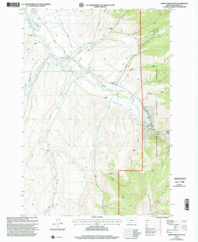 United States Geological Survey Home Park Ranch, MT (1997, 24000-Scale) digital map