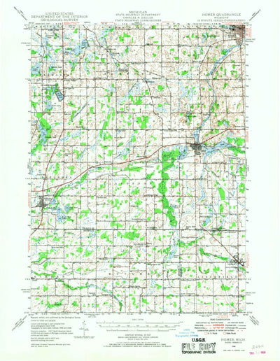 United States Geological Survey Homer, MI (1948, 62500-Scale) digital map