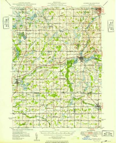 United States Geological Survey Homer, MI (1949, 62500-Scale) digital map