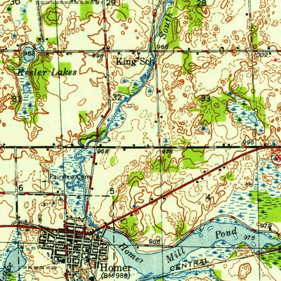 United States Geological Survey Homer, MI (1949, 62500-Scale) digital map