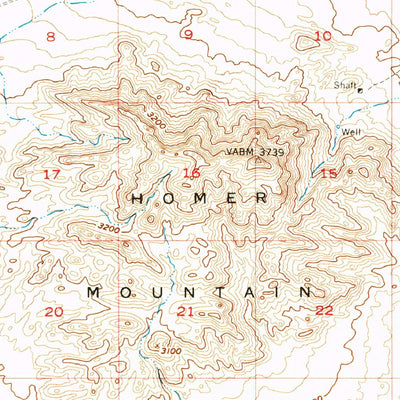 United States Geological Survey Homer Mountain, CA-NV (1956, 62500-Scale) digital map
