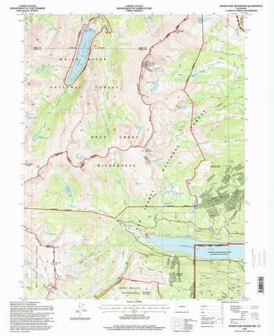 United States Geological Survey Homestake Reservoir, CO (1994, 24000-Scale) digital map