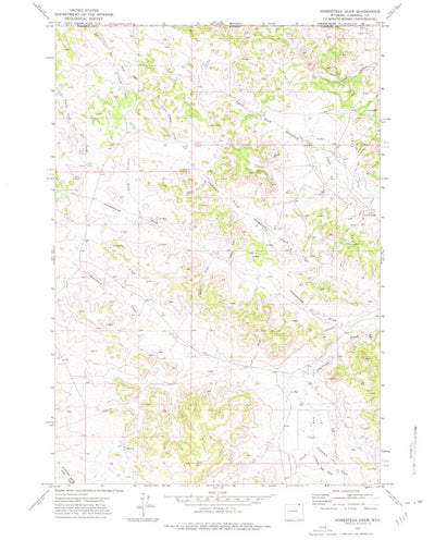 United States Geological Survey Homestead Draw, WY (1971, 24000-Scale) digital map
