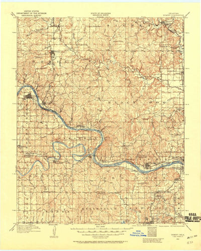 United States Geological Survey Hominy, OK (1912, 125000-Scale) digital map