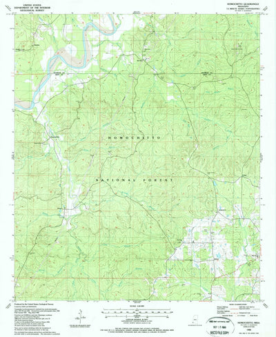 United States Geological Survey Homochitto, MS (1988, 24000-Scale) digital map