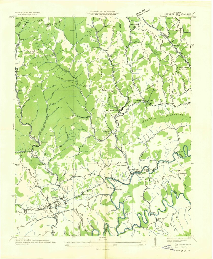 Honaker, VA (1935, 24000-Scale) Map by United States Geological Survey ...