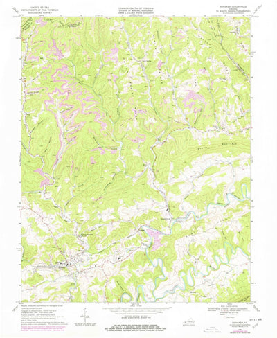 United States Geological Survey Honaker, VA (1968, 24000-Scale) digital map