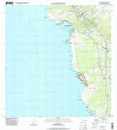 United States Geological Survey Honaunau, HI (1996, 24000-Scale) digital map