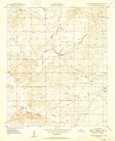 United States Geological Survey Hondo Reservoir, NM (1949, 24000-Scale) digital map