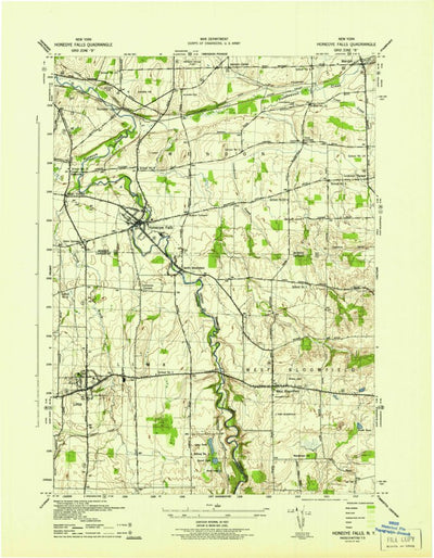 United States Geological Survey Honeoye Falls, NY (1942, 31680-Scale) digital map